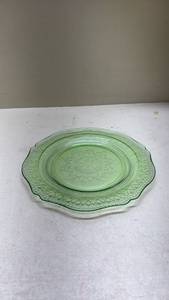 Depression Uranium Glass Pattern Dinner Plate
