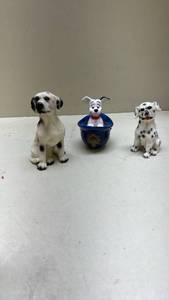 lot 319 image: Spotted Dog Figurine Collection with Blue Helmet