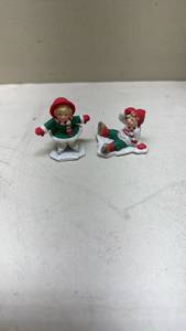 lot 320 image: Lefton Christmas Skating Children Figurines Set of 2