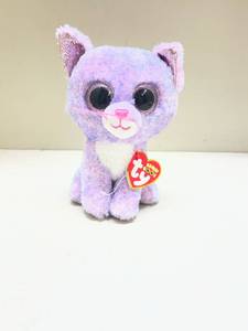 lot 398 image: Ty Beanie Boo Cassidy Purple Cat Plush