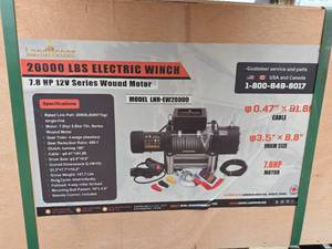 lot 4127 image: LandHonor 20000 lbs Electric Winch with 7.8HP Motor