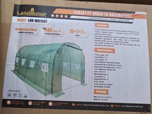lot 4146 image: Landhonor 15x7x7 Walk-In Greenhouse Kit