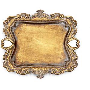 lot 70579 image: Vintage Small Gold Ring Dish, Birthday & Wedding Gifts for Women��Wedding Ring Tray - 5.3 x 4.5 inches - Retail $18