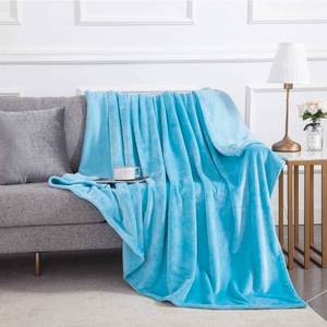 lot 70584 image: Soft Plush Light Blue Throw Blanket 90x90 - Retail $25
