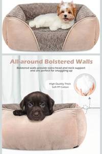 lot 70585 image: Luxury Plush Pet Bed with Bolster (L) - Retail $45