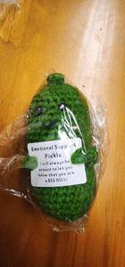 lot 70597 image: Emotional Support Pickle Desk Plush - Retail $15