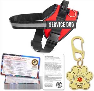 lot 70599 image: Service Dog Harness Kit with ID Cards and Tags - Retail $35