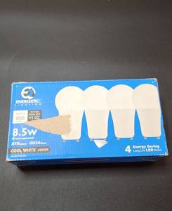lot 70613 image: Energetic LED Light Bulbs 4-Pack Cool White - Retail $12
