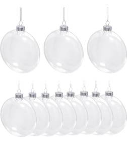 lot 70619 image: Clear Glass Ball Christmas Ornaments - Set of 30 - Retail $15