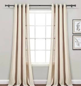 lot 70623 image: Metal Curtain Rod Set with Finials - 1-inch Diameter - Retail $35