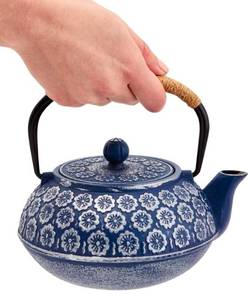 lot 69304 image: Japanese Cast Iron Teapot with Floral Pattern - Retail $25