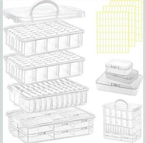 lot 69307 image: Clear Acrylic Bead Organizer Set - Retail $25
