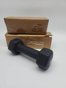 lot 69310 image: Black Neoprene 5lb Dumbbell Set Of 2 - Retail $8