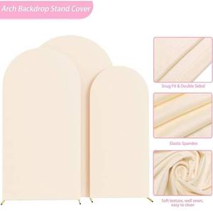 lot 69311 image: Cream Arch Backdrop Stand Cover - Retail $25