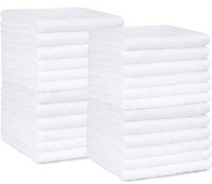 lot 69320 image: 24-Piece White Cotton Wash Towel Set - Retail $15