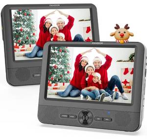 FANGOR 9.5 Inch Dual Screen DVD Player Set - Retail: $89