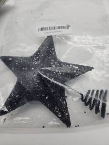 lot 69364 image: Black Glittery Christmas Tree Topper - Retail $15