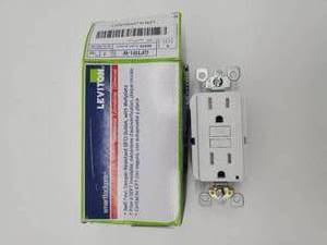 lot 69376 image: Leviton Smartlockpro Commercial GFCI Outlet with Wallplate - Retail $25