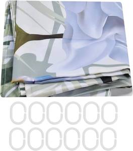 lot 101462 image: Flower Print Shower Curtain, Polyester Colorful Plants Pattern Bathroom Curtain Lightweight, Suitable for Tub, Shower, Bathroom Decor (180  200cm)