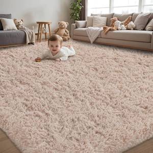 lot 101466 image: 8x10 Area Rug for Living RoomUltra Soft Fluffy Shag Beige Rugs,Large Fuzzy Plush Indoor Non Slip Carpet Washable Rug for Bedroom Kids Nursery Office Dorm Modern Decor(Beige 8x10)
