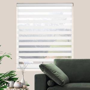 lot 101508 image: Zebra Roller Shades, Dual Layer Roll Up Blind for Living Room, Semi Sheer Shades Window Privacy Light Control for Day and Night, (Maximum Height 72inch, White Color, Width 34 inch)