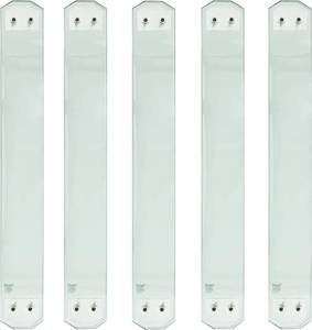 lot 201334 image: Retails for $130 Myard Laminated  Tempered Clear Glass Balusters for Deck Railings, Facemount Railing Rails Handrail Staircase (Length 32.25, 5-Pack)