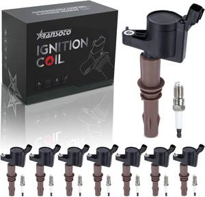 lot 201356 image: RANSOTO DG521 Ignition Coil Pack With Spark Plug SP509 Compatible With Ford Expedition Explorer F-150 F-250 F-350 Super Duty Mustang Lincoln Navigator Mercury Mountaineer 4.6L 5.4L V8 8L3Z-12029-A