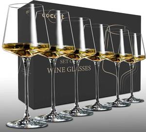 lot 201360 image: Wine Glasses Set of 3,Crystal White Wine Glasses,Red Wine Glass Set, Wine Glasses Long stem,Clear Lead-Free Premium Blown Glassware
