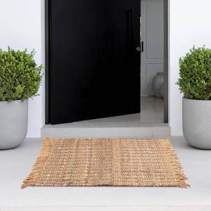 lot 201365 image: Natural Grey Jute Rug 2x3 Ft - 24x36 Inch Handwoven Reversible Accent Rug, Eco-Friendly Natural Fiber Mat for Entryway, Kitchen, Bathroom, Bedroom, or Living Room D cor