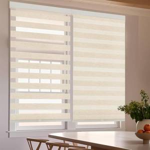 lot 301335 image: GHV Cordless Zebra Blinds for Windows Flaxen Zebra Shades Light-Filtering Dual Layer for Home Office (35 in (W) x 64 in (H))