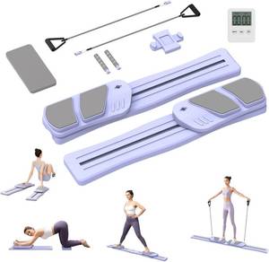 lot 301354 image: Pilates Board for Home Workout - Upgraded 7 in 1 Portable Pilates Reformer Set, Multifunctional Ab Trainer with Resistance Bands & LED Timer, Pilates Board for Women Full Body Workout