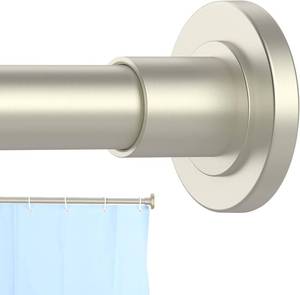 lot 301355 image: Brushed Nickel Shower Curtain Rod 31 to 80 Inch,1 Inch Diameter Adjustable Spring Tension Stainless Steel Telescoping Rod,Easy Install,No Rust