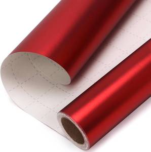 lot 401257 image: Ribbli Red Metallic Wrapping Paper Matte Red Solid Color Paper Perfect for Birthday Christmas Baby Shower Wedding Valentines Day- 30 Inch x 394 Inch(33Feet)