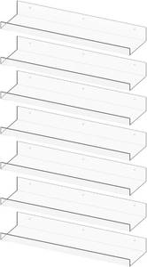 lot 401262 image: RLAVBL 12 Pack Acrylic Shelves, 15 Floating Wall Shelves for Bedroom, Living Room, Bathroom, Kitchen Storage