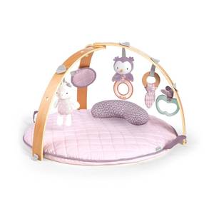 lot 401287 image: Retails for $123 Ingenuity Cozy Spot Reversible Duvet Activity Gym & Play Mat with Wooden-Toy-bar - Calla (Pink), Newborn and up
