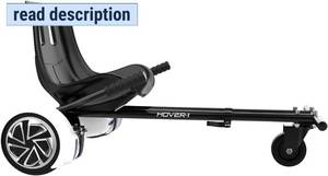 lot 101501 image: Hover-1 Kart Buggy Hoverboard Attachment  Compatible with Most 6.5 & 8 Electric Hoverboards, Hand-Operated Rear Wheel Control, Adjustable Frame & Straps, Easy Assembly & Install Hoverboard Go Kart