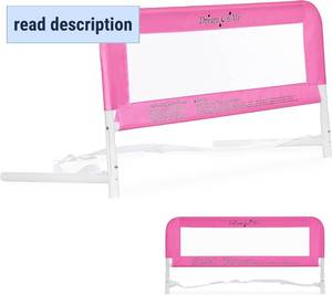 lot 201315 image: Dream On Me Mesh Security Bed Rail   Toddler Safety Guard with breathable mesh, reinforced anchor system, lightweight, portable, fits adult twin-size beds, Pink