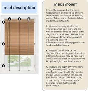 lot 201331 image: Cordless Light Filtering Mini Blind - 46 Inch Width, 64 Inch Length, 1 Slat Size - Pearl White - Cordless GII Morningstar Horizontal Windows Blinds for Interior by Achim Home Decor