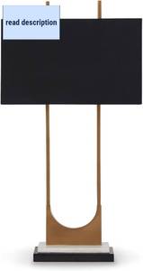 lot 301344 image: Retails for $132 Signature Design by Ashley Malana 33 Contemporary Metal Table Lamp with Marble Base, Black & Brass