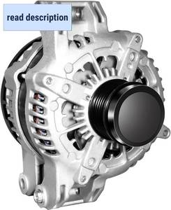 lot 301366 image: Retails for $130 New Alternator Replacement for 2011-2020 Chrysler 300, 180A V6 3.6L, Dodge Charger Durango, Jeep Grand Cherokee, 15-21 Challenger, 13-15 Ram 1500, 4801778AF P04801778AF 56029789AA 11598N