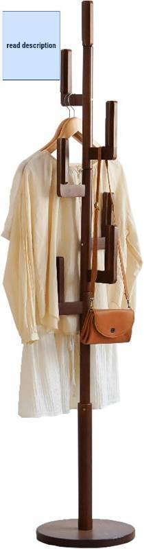 lot 351451 image: Bamboo Cactus Coat & Clothes Rack Stand, Standing Freestanding Clothing Racks with 6 Hooks for Adults & Kids, Heavy Duty Modern Entryway Living Room Bedroom Corner Coat Rack