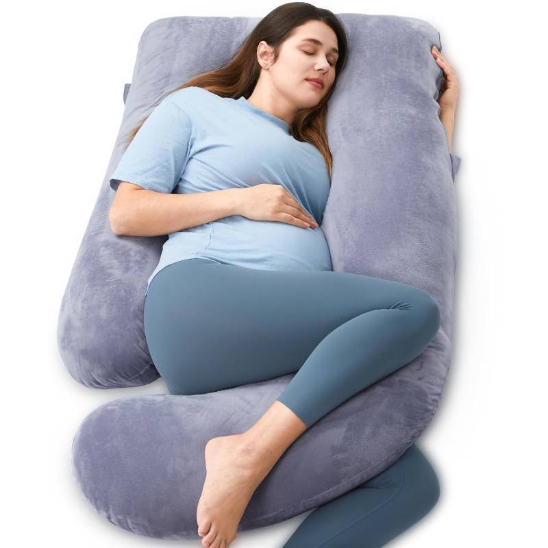 lot 241908 image: Momcozy Pregnancy Pillows for Sleeping, U Shaped Full Body Maternity Pillow with Removable Cover - Support for Back, Legs, Belly, HIPS for Pregnant Women, 57 Inch Pregnancy Pillow for Women, Grey