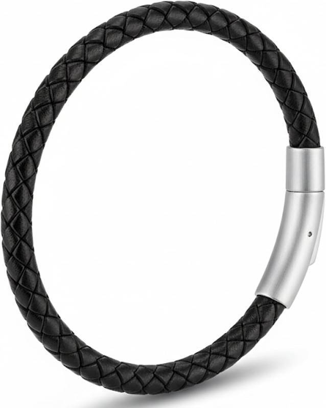 lot 241927 image: Unisex Antique Braided Leather Bracelet  Handmade Genuine Leather Wristband with Push-Button Stainless Steel Clasp  Timeless Gift for Men and Women in Premium Slide-Out Gift Box