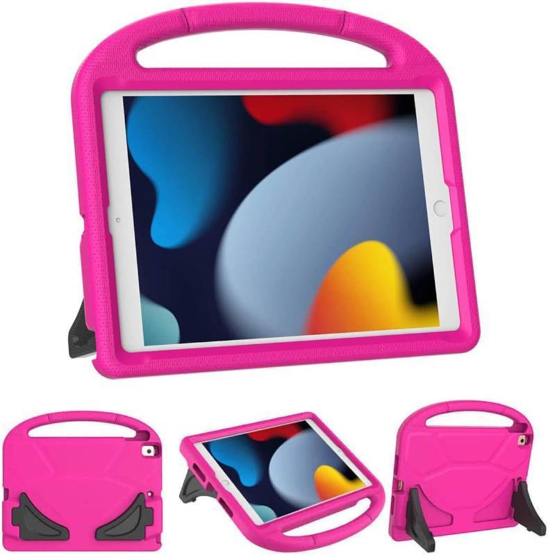 lot 441830 image: Kids Case for iPad 10.2 & 10.5, Case for iPad 9th8th7th Generation 10.2 Inch 2021 2020 2019, Durable Shockproof Handle Stand Protective Cover for iPad Air 3rd GenPro 10.5 Inch, Pink