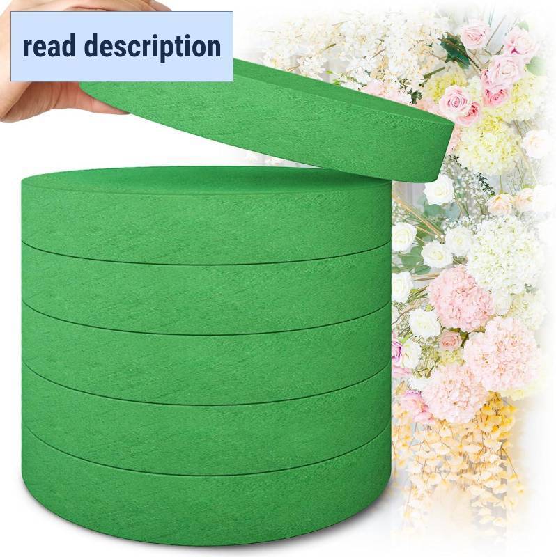 lot 261330 image: Max Shape Round Floral Foam Blocks,Large Dry Floral Foam for Artificial Flowers,Craft Project,Wedding Aisle Flowers,Arty Decoration 6 Pack (9.84)