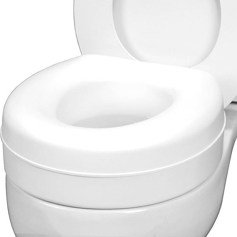 lot 261331 image: HealthSmart Enhanced Comfort 5 Raised (Round) Toilet Seat Risers for Seniors 5 Slip Resistant Pads FSAHSA Eligible Padded Toilet Seat Elevation 15.7 x 15.2 x 6.1