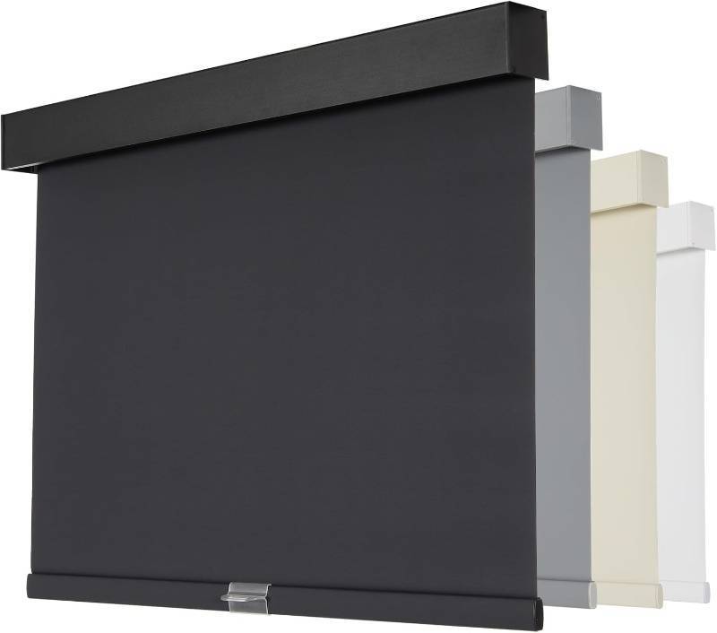 lot 261332 image: Persilux Blackout Window Shades for Home, Cordless Roller Shades with Valance, Thermal Insulated Fabric Window Blinds, UV Protection Blinds for Indoor Windows, Office and Bedroom (Black,26W x 72H)