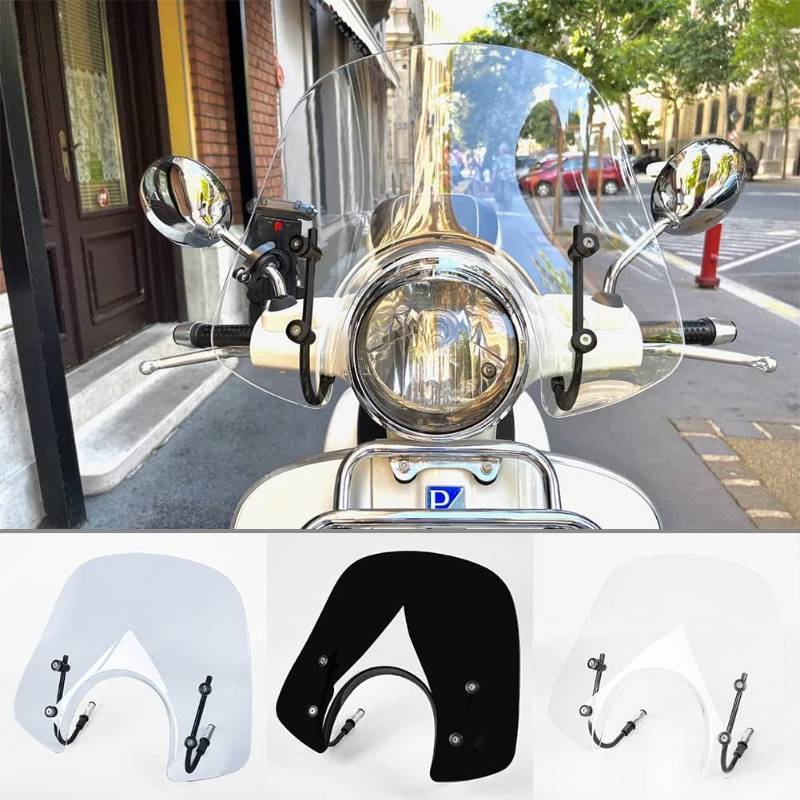 lot 261335 image: Sport Bikes Scooter Windscreen Windshield Flyscreen Wind Screen Deflector Protector for Piaggio Vespa LX 150 125 50 LX125 LX150 LX50 GT200 GT 200 GTS250 GTS300 GTS 250 300 125 Super Sport Bj (Clear)