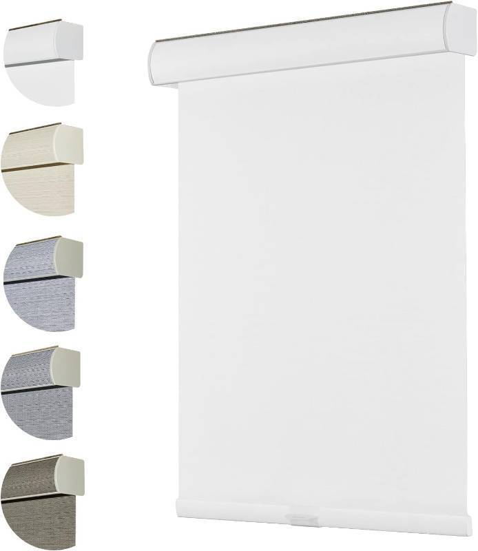 lot 361213 image: Persilux Custom Size Free-Stop Cordless 100% Blackout Blinds for Window Roller Shades with Valance UV Protection Thermal Insulated Roller Blinds for Windows Shades for Home, Bedroom, Office, White