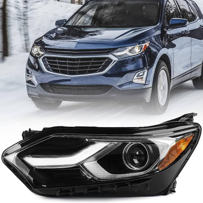 lot 361231 image: FIONE for Chevy Equinox Headlight Assembly 2018 2019 2020 2021 Halogen LED DRL Projector Headlamp Replacement Left Driver Side LH 84194561